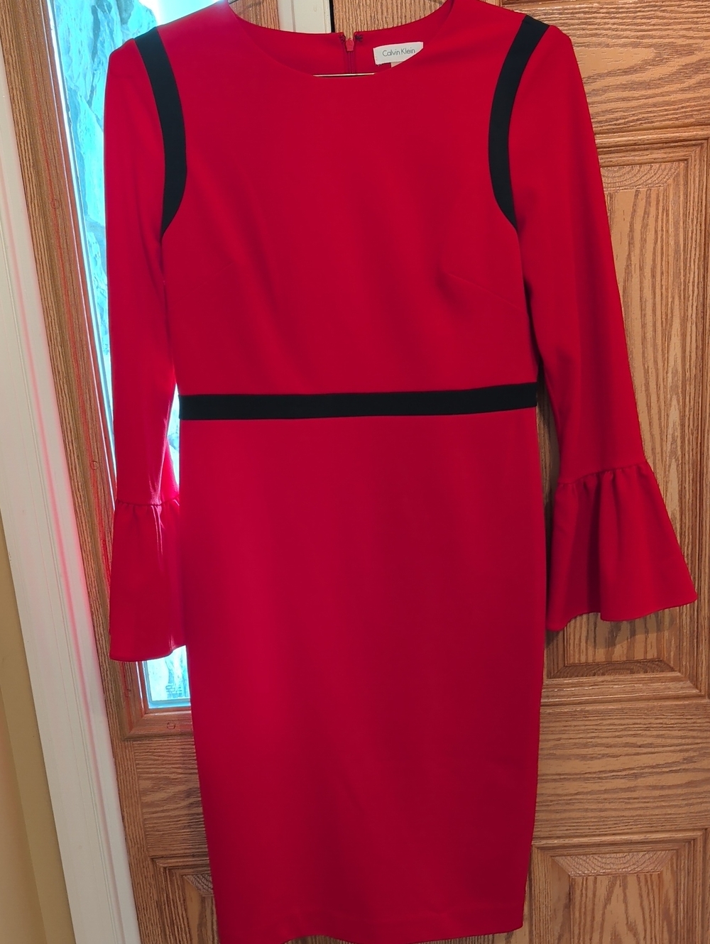 Calvin Klein Red Dress with Black Trim